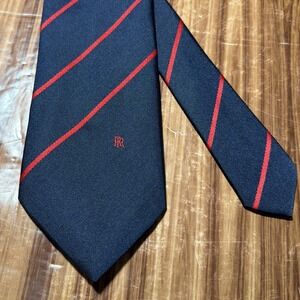 ROLLS ROYCE Regency COLLECTION‎ Navy Blue And Red Striped 56" X 3.25"